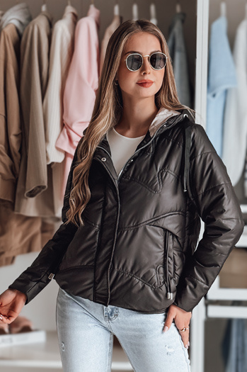 Damen Übergangs-Steppjacke mit Kapuze NIVESSO schwarz Dstreet TY4859