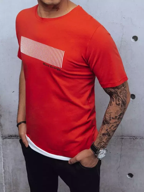 Bedrucktes Herren-T-Shirt rot Dstreet RX4651z