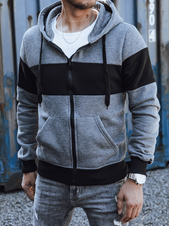 Herren Sweatshirt mit Kapuze in Dunkelgrau Dstreet BX5819