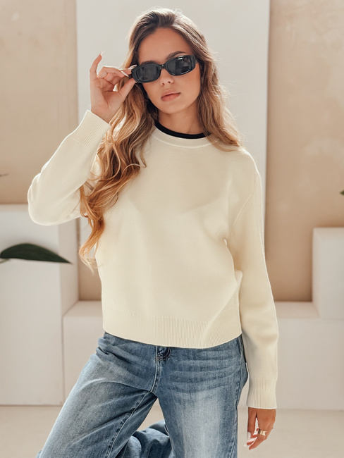 Damen Basic-Pullover DARMILA ecru Dstreet MY2506