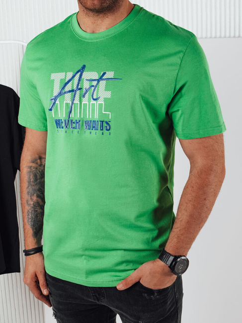 Bedrucktes grünes Herren-T-Shirt Dstreet RX5393