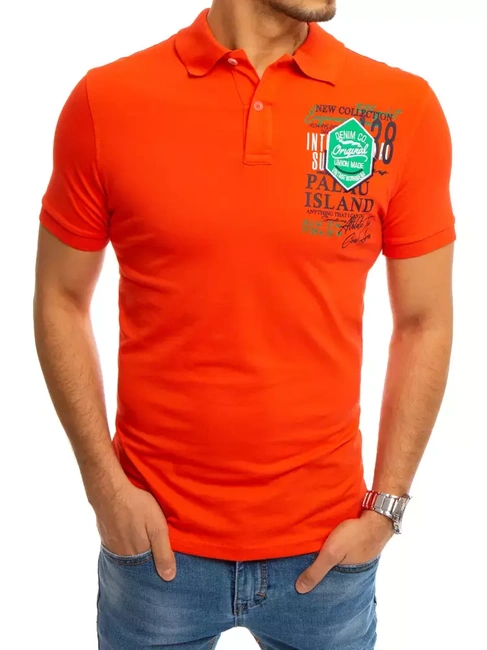 Herren Poloshirt mit Aufdruck Korallenfarbe Dstreet PX0368