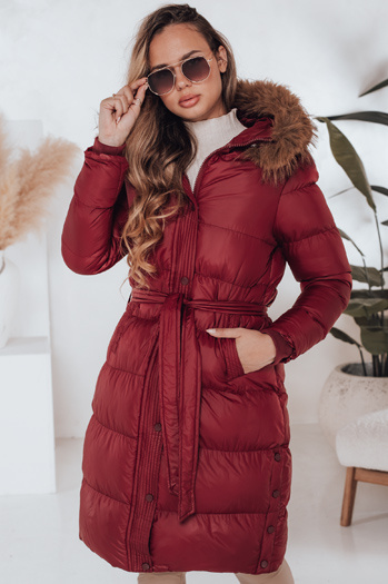 Gesteppte Damen-Winterjacke mit Pelz STYLEBELLA rot Dstreet TY5008