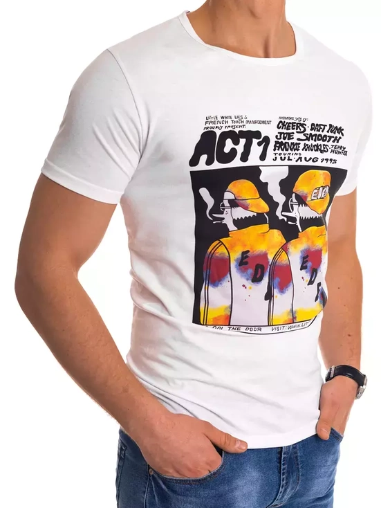 Herren T-shirt mit Aufdruck Weiß Dstreet RX4497