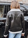 Damen Ramones Jacke mit Schafsfell schwarz Dstreet TY5237
