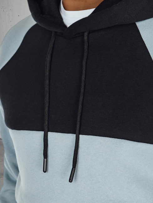 Herren-Kapuzenpulli mit blauen und schwarzen Streifen Dstreet BX5900