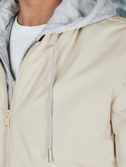 Herren-Bomberjacke mit Kapuze weiß Dstreet TX5020