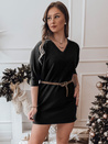GLAMUP Einheitsgröße Kleid mit Gürtel schwarz Dstreet EY2553