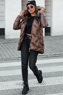 Damen CLASSIQ Winter Steppjacke mit Kapuze Kaffee Dstreet TY4622