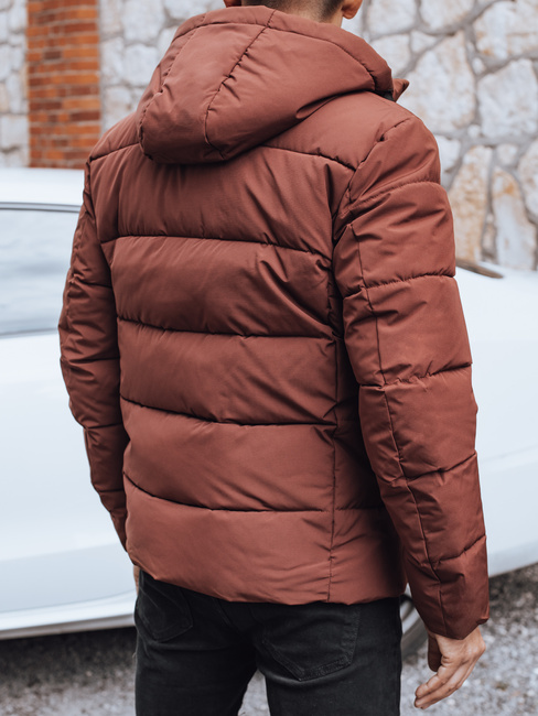 Herren Steppwinterjacke mit Kapuze ziegelgrau Dstreet TX5062