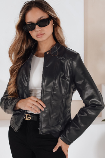 Damen Leder Ramones Jacke schwarz Dstreet TY5205