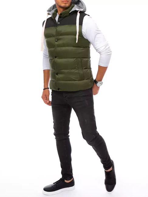 Herren Weste mit Kapuze Farbe Grün DSTREET TX3935
