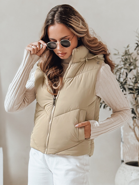 Damen Steppweste LIKEHUGS beige Dstreet TY4979