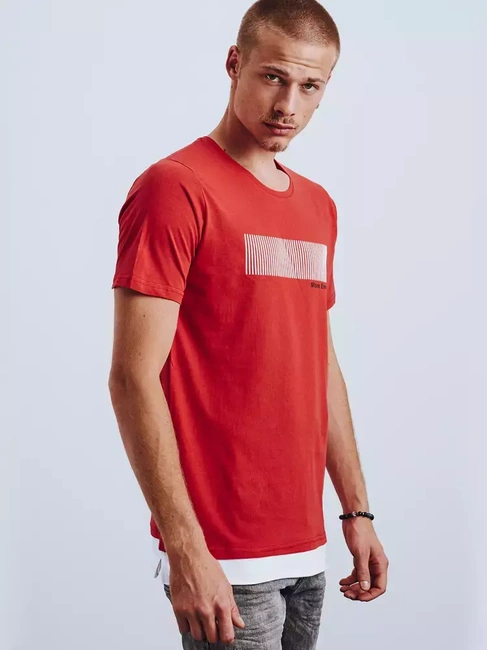Herren T-shirt mit Aufdruck Rot Dstreet RX4651