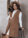 Damen Lange Weste ARTEMI Farbe Camel DSTREET TY3940