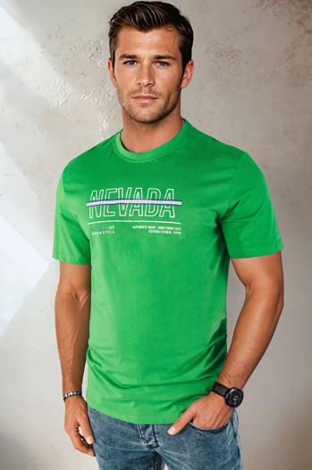 Herren T-shirt mit Aufdruck Farbe Grün DSTREET RX5438