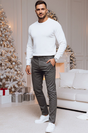 Dunkelgraue Chinohose für Herren Dstreet UX4388z