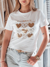 Damen Herz-T-Shirt LOVETIK weiß Dstreet RY2735