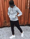 Herren Kapuzenpullover mit Aufdruck Grau Dstreet BX5314