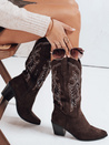 Damen Wildleder Cowboystiefel braun Dstreet ZY1161