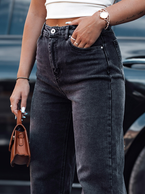 JEANDII Damen Denim Baggy Hose mit Reibung schwarz Dstreet UY2209