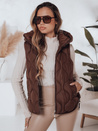 Damen Steppweste mit Kapuze MISSVEST braun Dstreet TY5019