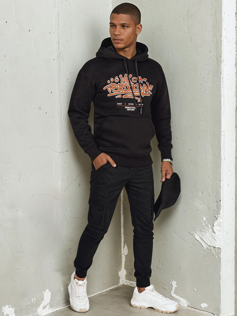 Herren Sweatshirt mit Aufdruck Farbe Schwarz DSTREET BX5665