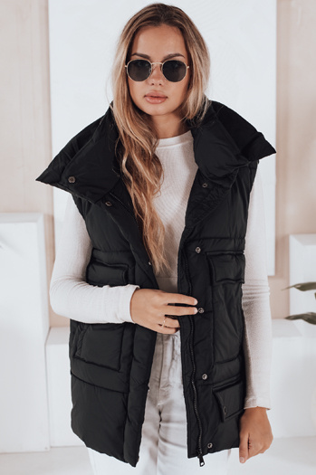 Damen Oversize Weste OMALIS Schwarz Dstreet TY3286