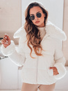 Kurze Damen Steppjacke mit Fell weiß Dstreet TY5070