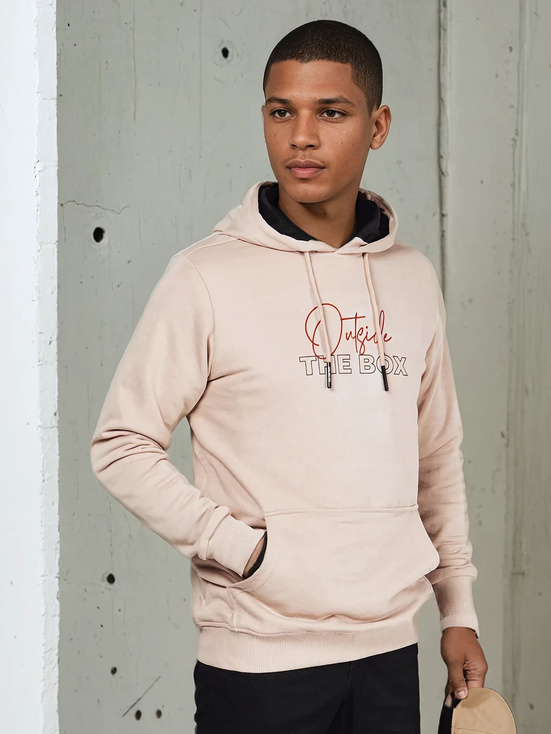 Herren Sweatshirt mit Aufdruck Farbe Beige DSTREET BX5714