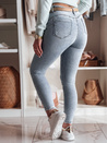 Damen Jeans Skinny Hose mit Stickerei MOONAIR blau Dstreet UY2453