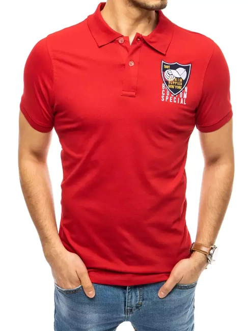 Herren Poloshirt mit Stickerei Rot Dstreet PX0390