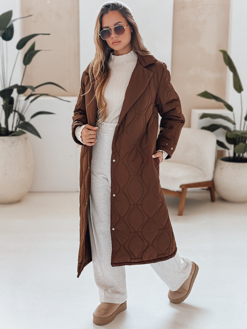 Langer Damen Steppmantel TRENDIFY braun Dstreet TY4939