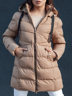 Damen Winterjacke mit Kapuze GABRIELLE dunkelbeige Dstreet TY4363_2