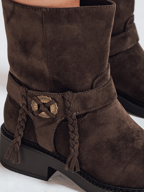 Braune Damenstiefel aus Wildleder Dstreet ZY1098