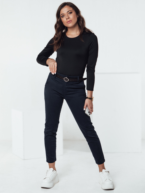 TRENDIOSS Damenhose mit Gürtel navy blau Dstreet UY2267