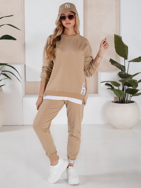 Damen Trainingsanzug Set TORONTO beige Dstreet AY0954