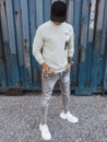 Herren Sweatshirt mit Aufdruck Beige Dstreet BX5373