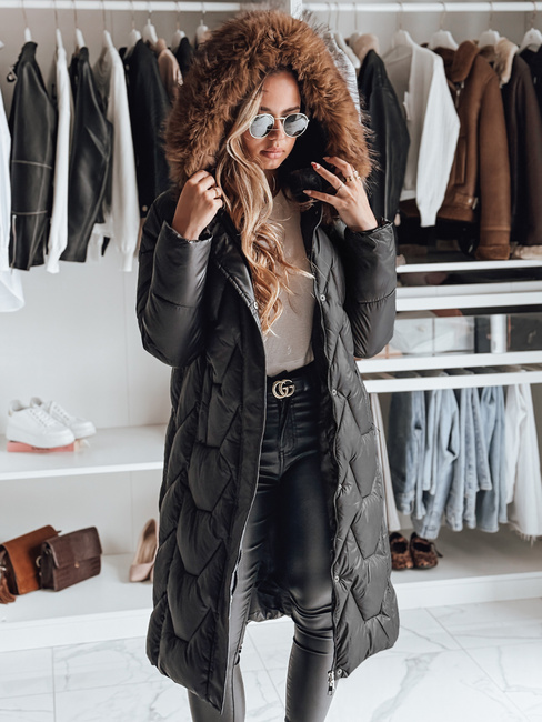 Lange Damen Steppjacke WINTERACT schwarz Dstreet TY4778