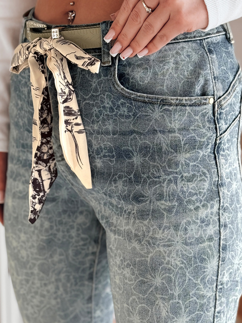 Damen Denim Slim Fit Hose mit Gürtel FLORAJIN blau Dstreet UY2463