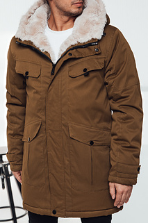 Herren Winter Parka Jacke mit Kapuze dunkelbeige Dstreet TX4970