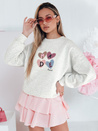 Damen Sweatshirt in Übergröße mit Herzen MADELIN grau Dstreet BY1459