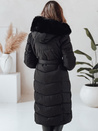Damen Winter lange Steppjacke mit Pelz schwarz Dstreet TY5085