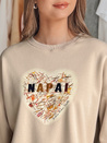 Damen Sweatshirt in Übergröße mit Herz SERDUCHOVA beige Dstreet BY1442