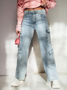 Damen ARGORAVE Cargo Baggy Denim Hose blau Dstreet UY2226