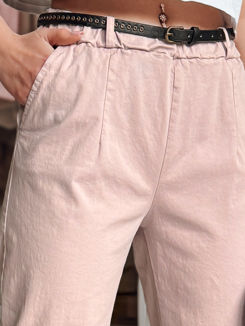 Damen Chinohose mit Gürtel RELCIX rosa Dstreet UY2583