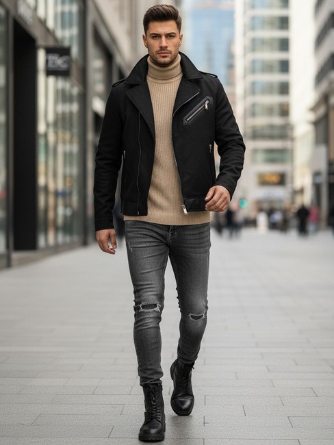 Herren Winter Ramones Jacke schwarz Dstreet TX4660z