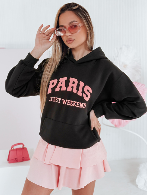 Damen-Kapuzenpullover PARISSIA schwarz Dstreet BY1453