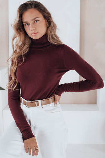 Damen-Rollkragenpullover VANORIA burgundy Dstreet MY2490
