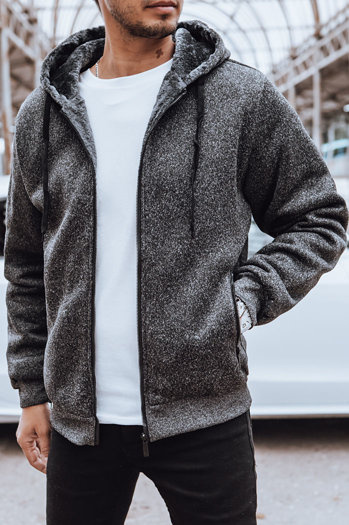 Herren Sweatshirt mit Reißverschluss Farbe Dunkelgrau DSTREET BX5598